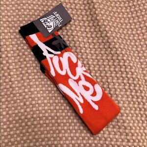 Fort Troff F*** Me Orange and Black Graphic Socks